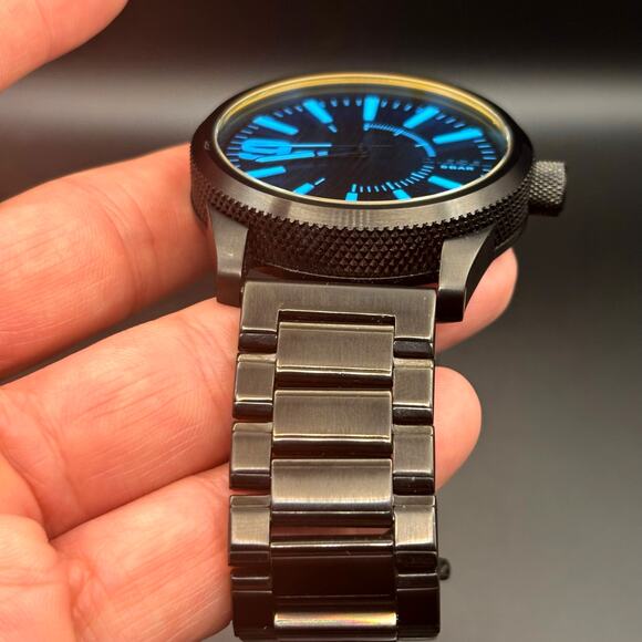 Diesel DZ-1844 Rasp Mens Ion Plated Stainless Steel Blue Dial Quartz Watch NIB - Picture 17 of 17